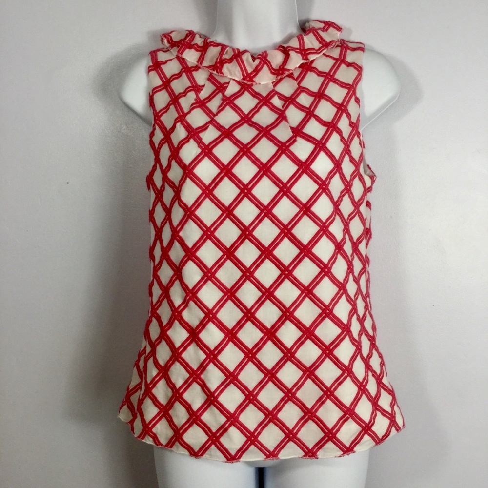 Elizabeth McKay Sleeveless Ruffle Neck Top